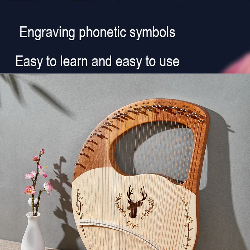 Professional Harp 27/32 String Lyre Harp Piano High-end Lyre Full Solid Wood Mahogany Portable Musical Instrument