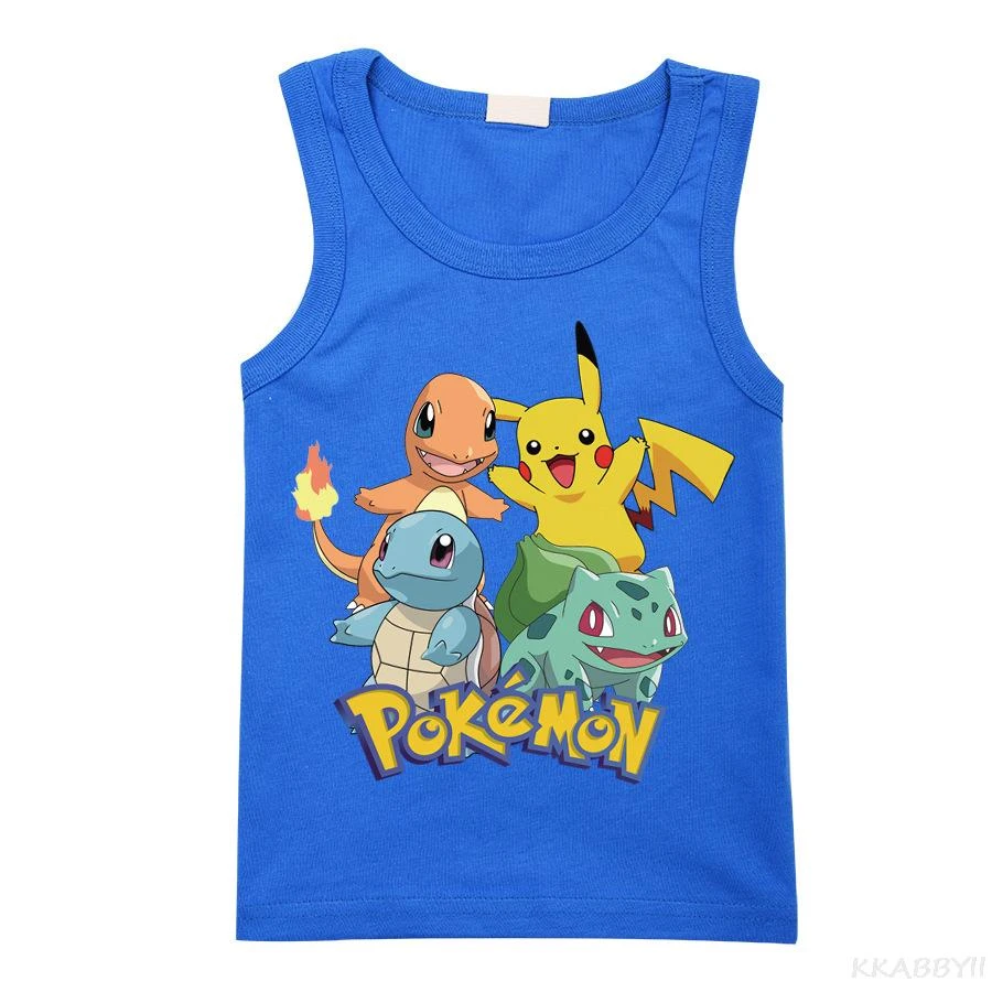 De Alpen dood weer Pikachu Pokemon T Shirt Boys Cartoon Tops Kids Summer Clothes Little Girl  Funny Sleeveless Vest Children's Tshirt| | - AliExpress