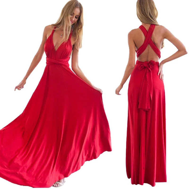 Sisters Bridesmaid Dresses 2024 New Open Back Sexy Bandage Dress Banquet Stage Show Long Evening Dress