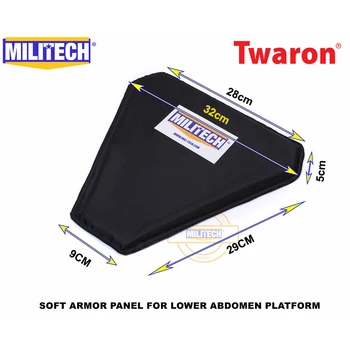 MILITECH Groin Soft Armor Panel NIJ Level IIIA 3A 0101.06 & NIJ 0101.07 HG2 Groin Protection Aramid Abdominal Bulltproof Plate 1