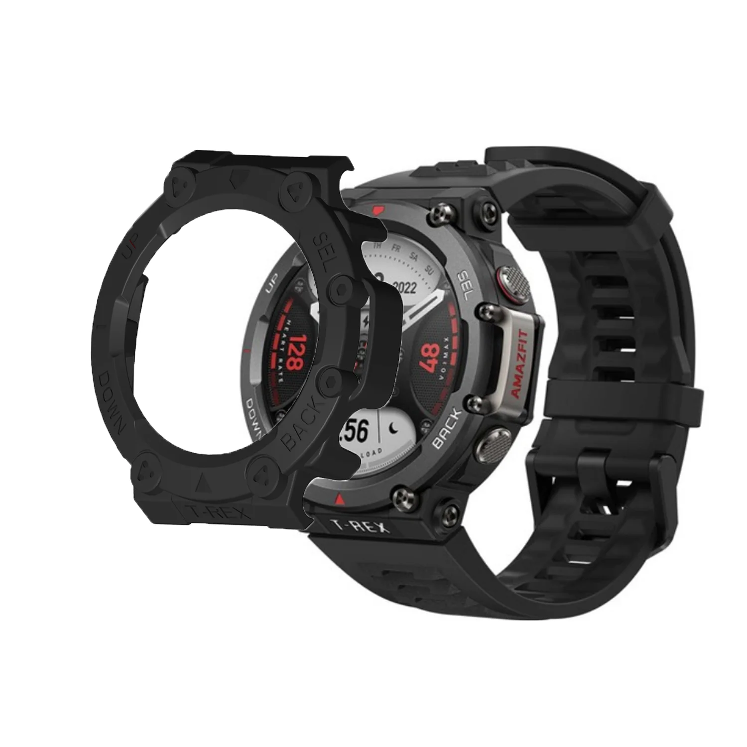 Amazfit T-Rex 2 용 보호 커버 Huami Amazfit Trex 2 용 케이스 프레임 보호대 쉘 스마트 시계 슬리브 범퍼 액세서리
