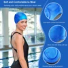 Professional Durable Silicone Swimming Cap with Ear Pockets for Adults and Teens Protects Long Hair and Provides High Elasticity 3