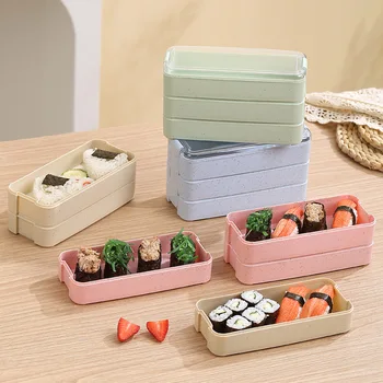 Three Layer Bento Box with Detachable Spoon and Fork, Suitable for Workers and Students, Lunch Box for The Back of School Season 1