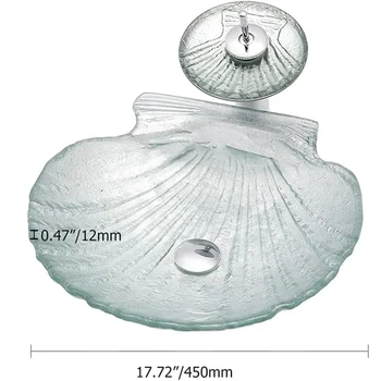 อ่างล้างจานแก้วคริสตัล, อ่างล้างหน้าโต๊ะเครื่องแป้งห้องน้ํารูปเปลือกโปร่งใสเหนือเคาน์เตอร์พร้อมก๊อกน้ํา 1