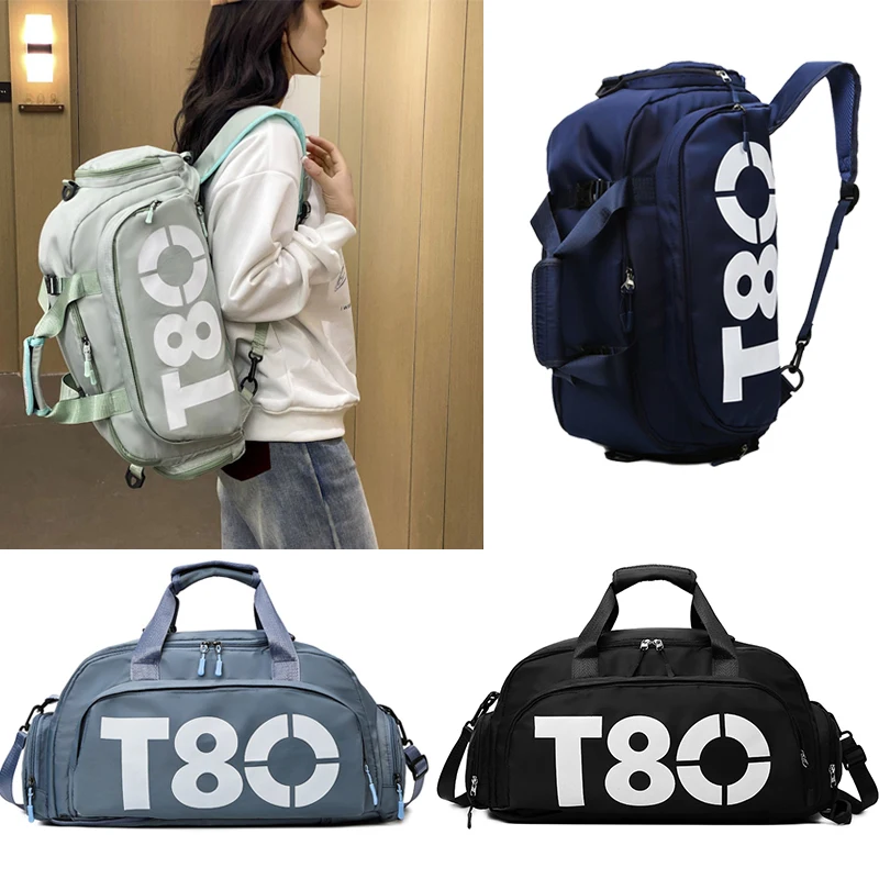 Gym Sports Backpack for Women T80 Hand Bag Fitness Travel Tote Outdoor Female Yoga Shoe Shoulder Duffle Luggage Portable Bag Man 2