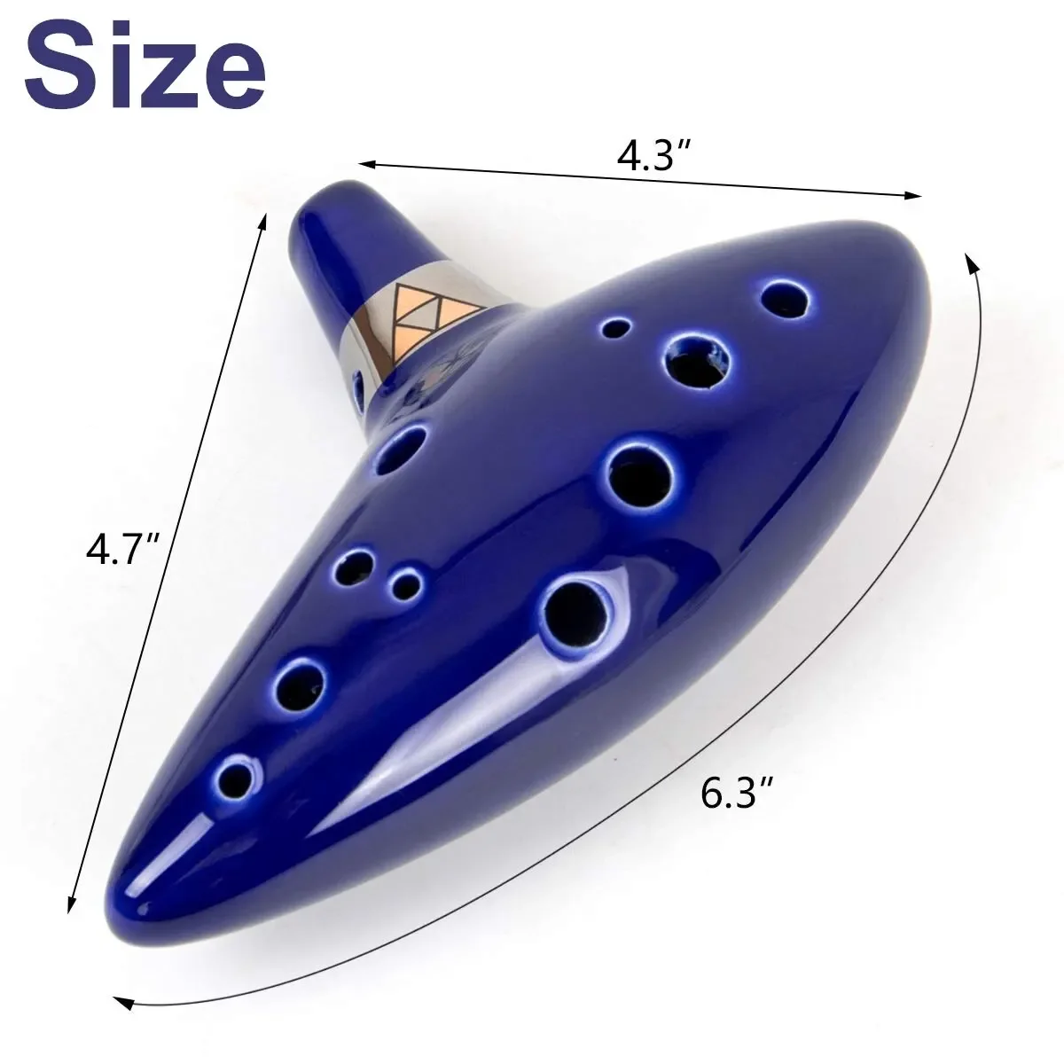 Description Picture 3 of itemMiwayer Ocarina,12 Tones Alto C Ceramic Ocarina Musical Instrument with Song Book Neck String Neck Cord Carry Bag, Blue