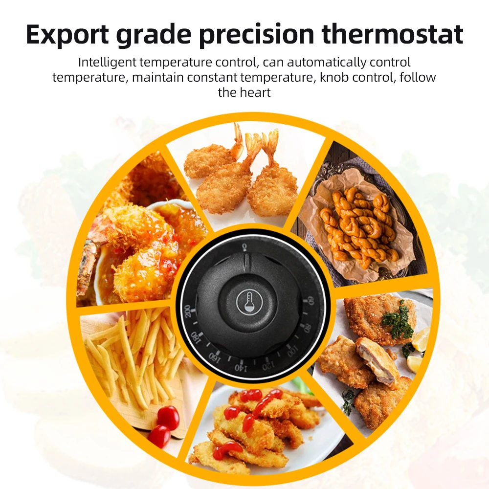 6L+6L Dual Tank Electric Deep Fryer with Removable Oil Filtration Basket and Lid 2*1.7KW Stainless Steel Automatic Thermostatic 6