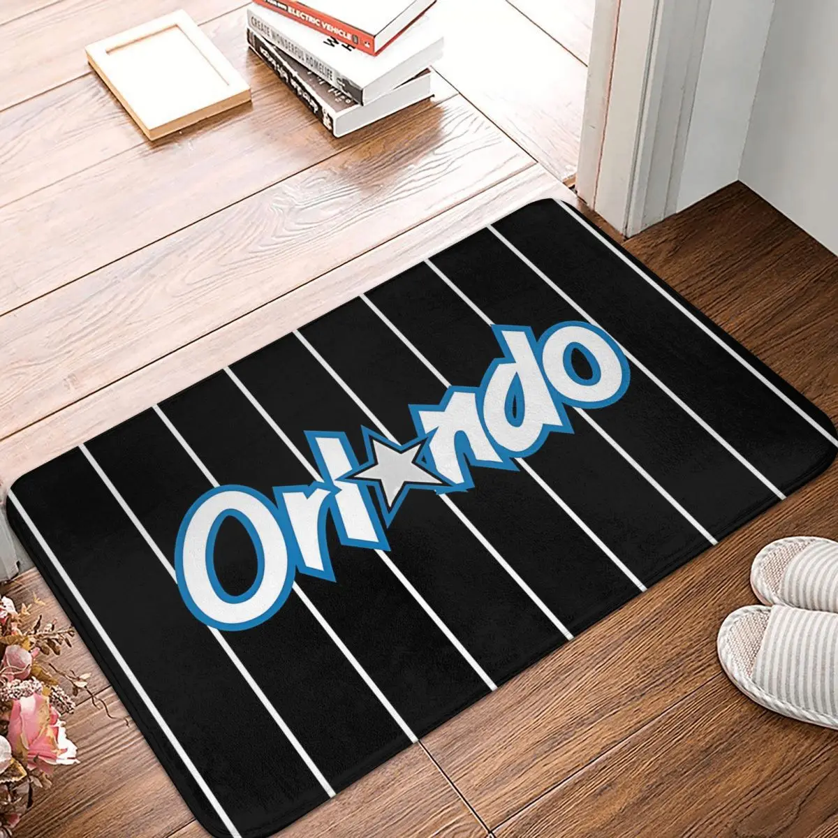 Tappeto Antiscivolo Sportivo Orlando Basketball City Background Design Zerbino Soggiorno Tappetino Da Bagno Tappeto Da Pavimento Di Benvenuto