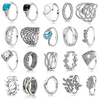 High-Quality Original 100% 925 Sterling Silver pretty Classic Sparkling Ring Personality Jewelry DIY Party Gift Women 1