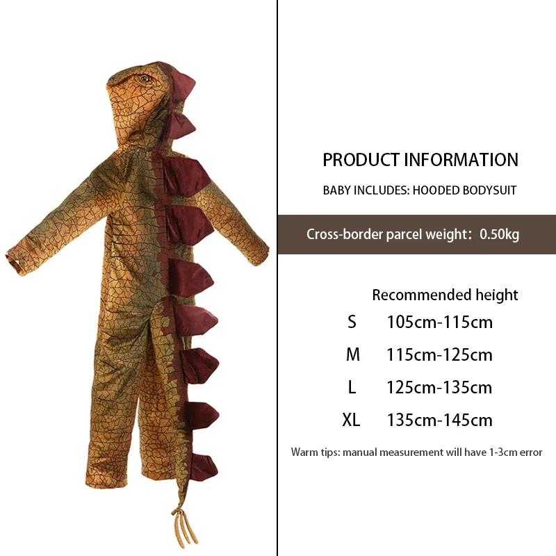 Accesorios de actuación de dinosaurio, disfraz de mascarada de Halloween, disfraz de fiesta de escenario de juego de rol de dinosaurio #   1 #   W.