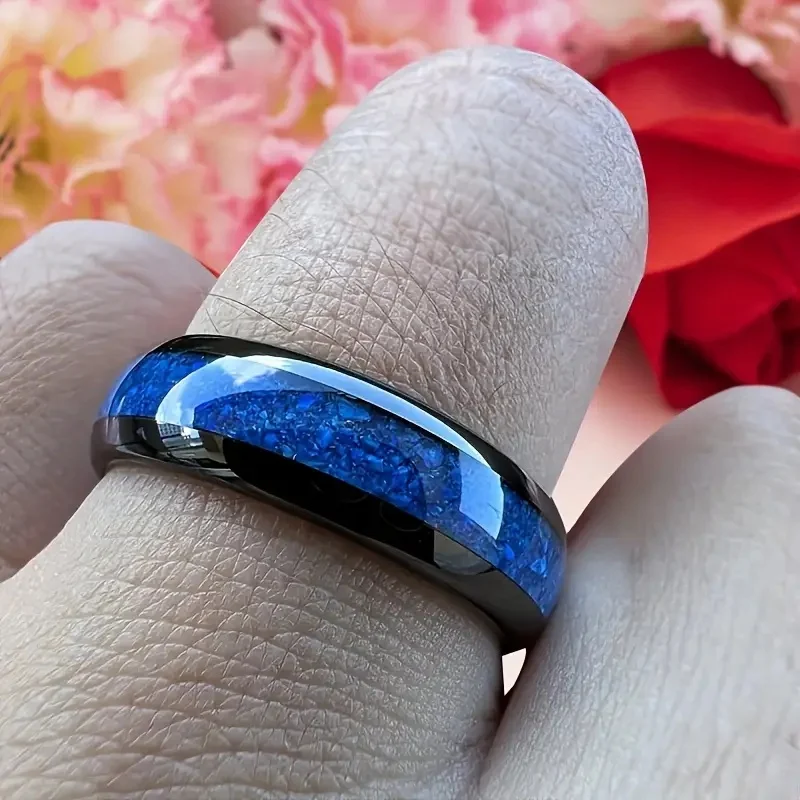 Wedding Ring, Tungsten Carbide Ring with Arrow Inlay, Men's and Women's Wedding Rings, Men's and Women's Engagement Rings, 8Mm 6