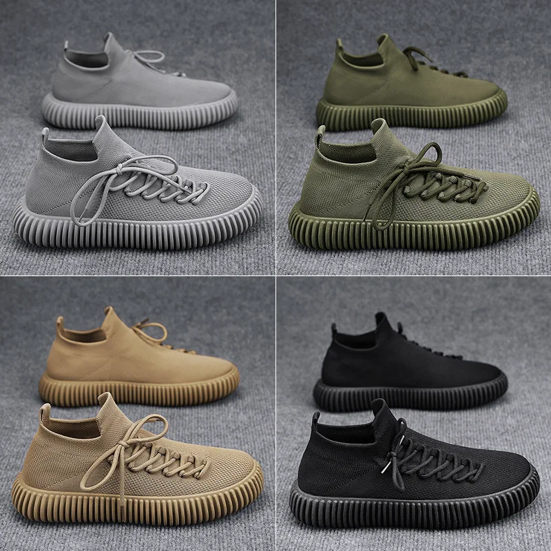 2023 Tire Sole Men's Shoes Comfortable Wearable Mesh Breathable Socks Shoes Light Casual Shoes  Sneakers Men Tenis Masculino 2