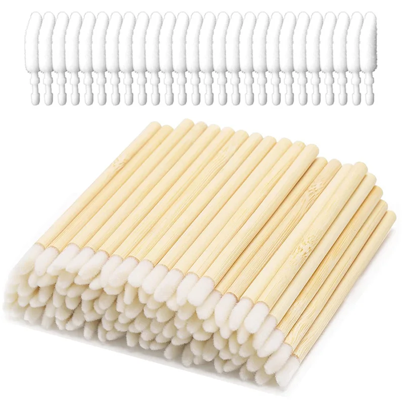 

Bamboo Reusable Lip Brush With Replacement Head Lip Applicators Eco-friendly Lipstick Lip Gloss Wands Makeup Beauty Tool Kits