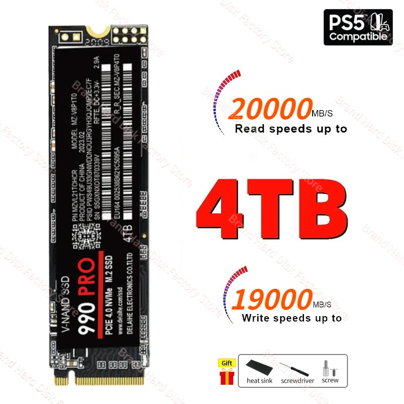

M.2 990 pro 4TB 2TB 1TB 500G Hard drive disk NVME 2.5 inch ssd TLC 500MB/s internal Solid State Drives for laptop desktop ps5