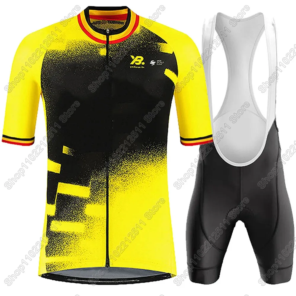 France Tour Cycling Jersey 2025 Set Summer Belgium TDF Clothing Road Shirts Suit Bicycle Bib Shorts MTB Maillot 3
