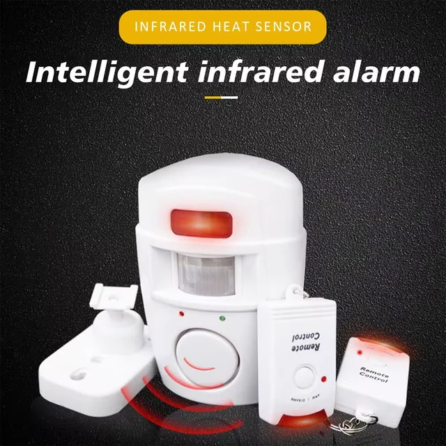 Wireless PIR Motion Sensor Detector Alarm with Remote Controls Infrared Motion Sensor Alarm Battery-powered Home Security System 3