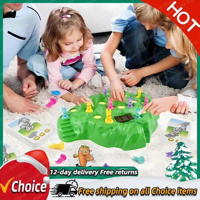 9Pcs Rabbit Trap Puzzle Toy Children's Dual Play Multiplayer Board Game Competition Parent Child Interactive Strategy Game