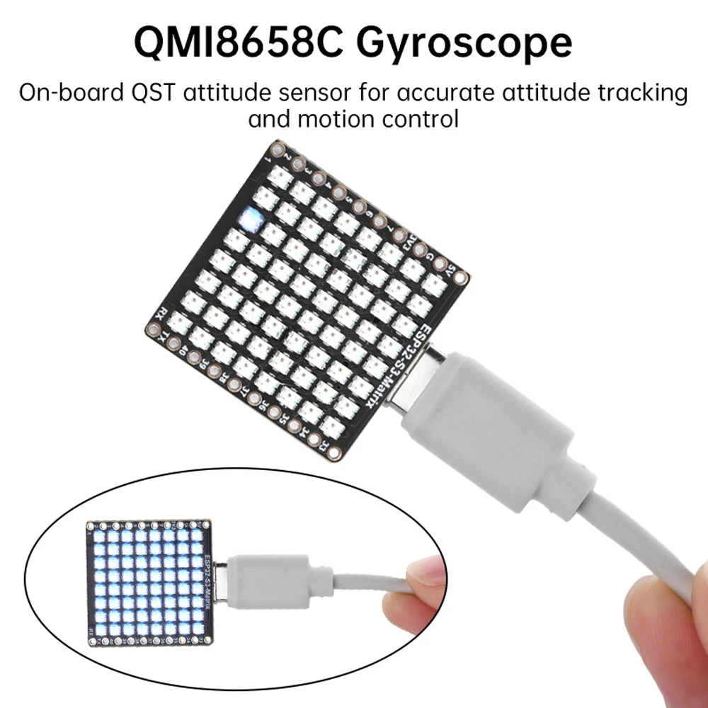รูปสินค้า บอร์ดพัฒนา ESP32-S3 พร้อมไฟ LED RGB 8x8