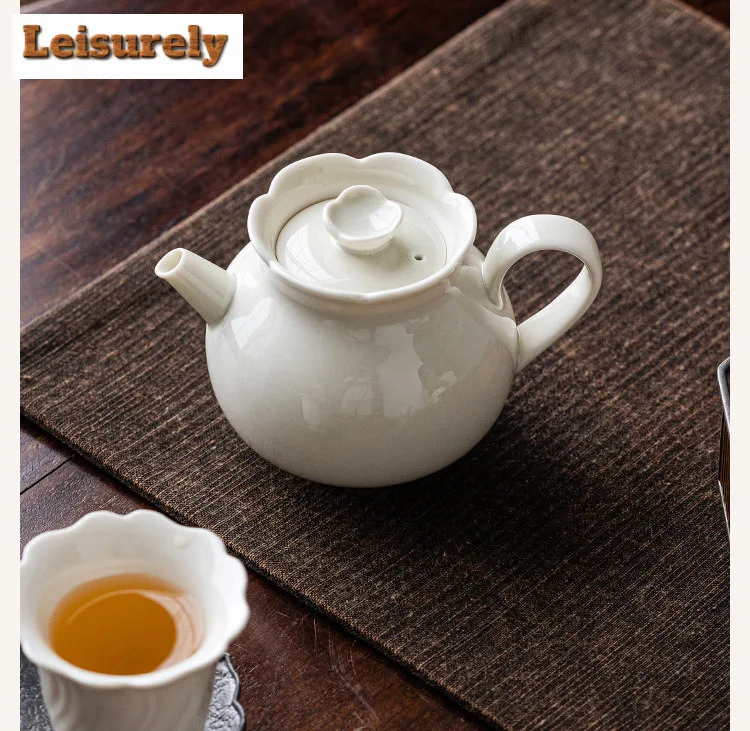170ml Retro Grass Wood Gray Teapot Creative Lace Mouth Mouth Pot Tea Soaking Kettle Kung Fu Tea Cha Accessories Decoration Gifts