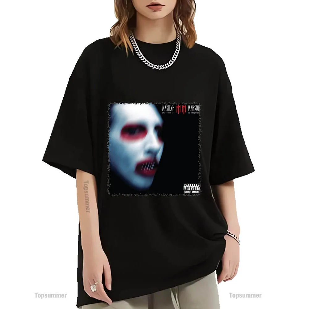 The Golden Age Of Grotesque Album T-Shirt Marilyn Manson Tour T Shirt Uomo Goth Rock Street T-Shirt Donna Cotton Tees