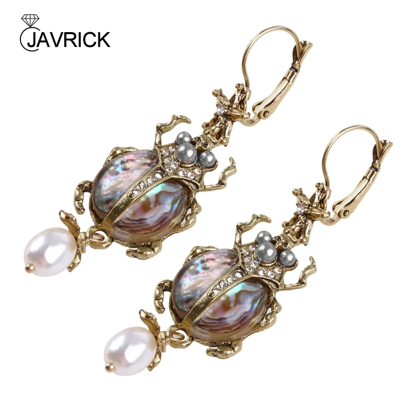 Dangle earrings drop earrings pendant earrings pearl earrings long earrings Natural Abalone Shell Earrings Freshwater Pearl Beetle Pendant Drop Earrings Beach Dangle Earring Jewelry Decor Girl Women