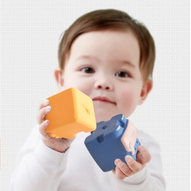 Baby Animal Digital Audible Soft Silicone Building Blocks Early Childhood Education Exercise Ability Rubber PVC Production 6