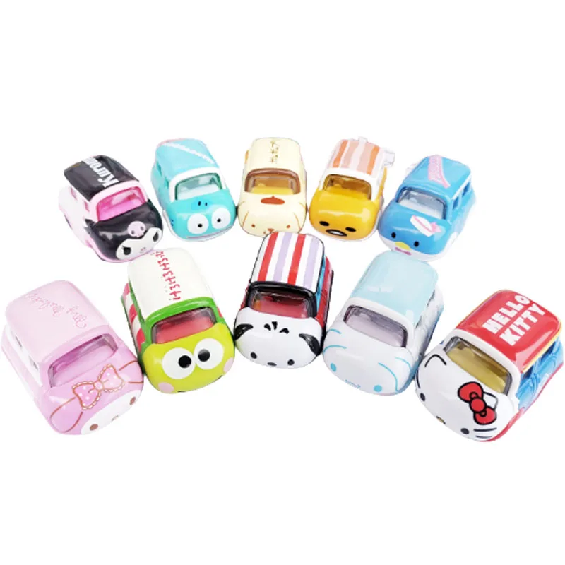 

Takaratomy Cartoon Sanrioed Kitty Cat My Melody Kawaii Alloy Model Toy Car Ins Cinnamoroll Children's Toy Car Parent-Child Gifts