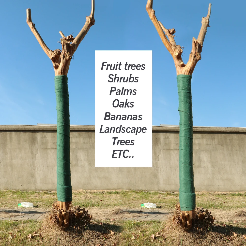 겨울용 나무 보호대 랩, 나무 줄기 가드, 관목 식물 동결 방지 붕대, 원단 천, 보온 보습 유지