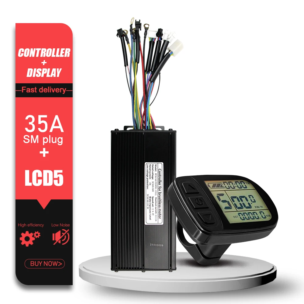 Contrôleur électrique Vélo KT-35A 1000W/1500W 36V/48V - 12 Mosfets, Courant Max 35A, Compatible Moteurs Avec Capteurs Hall