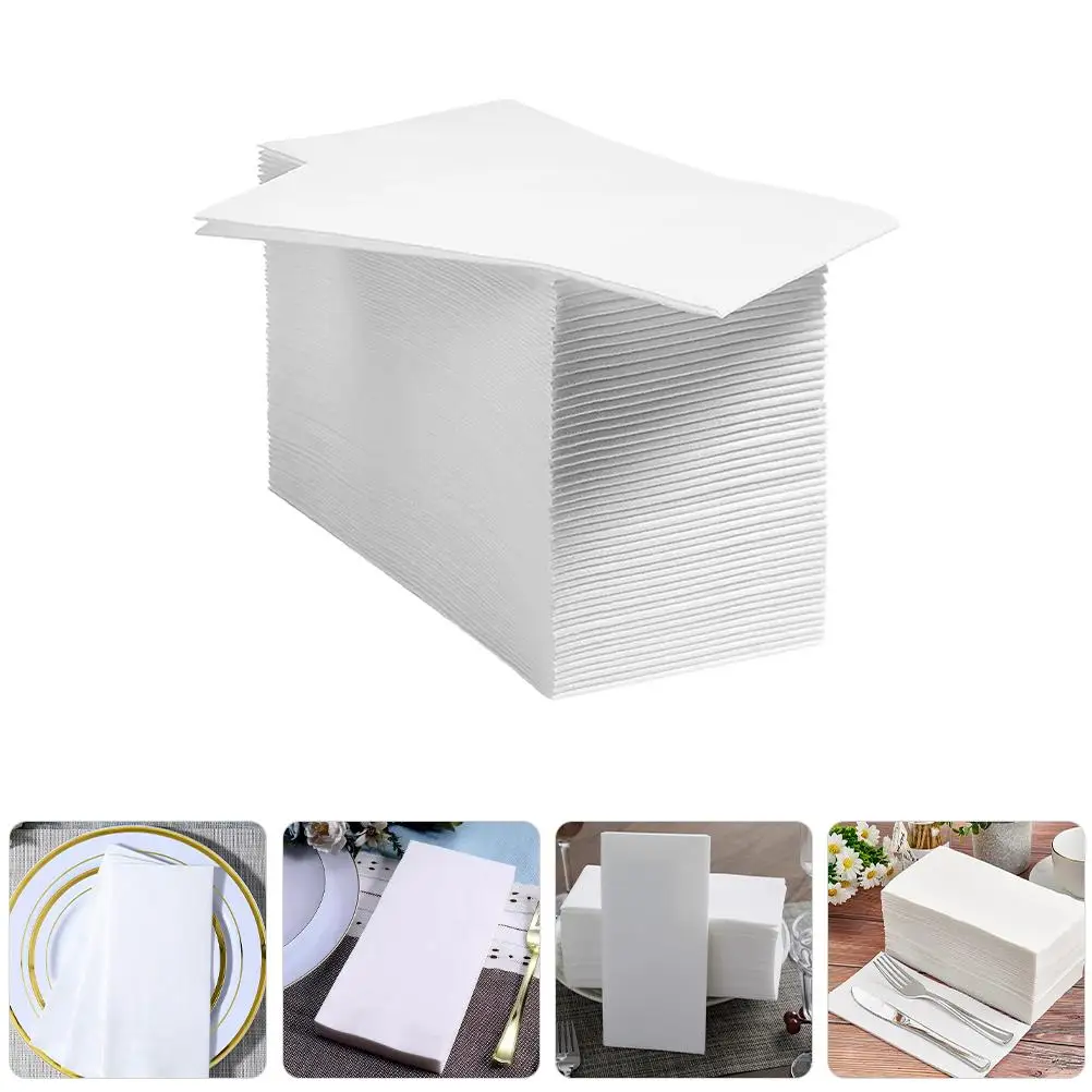 100Pcs Thick Paper Napkins Banquet Cocktail Party Wedding Serviettes Disposable Towels Golden Print Guest Luncheon Tabletop