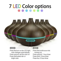 550ML Electric Aroma Diffuser Essential Oil Diffuser Air Humidifier Ultrasonic Remote Control Color LED Lamp Mist Maker Car Home 3
