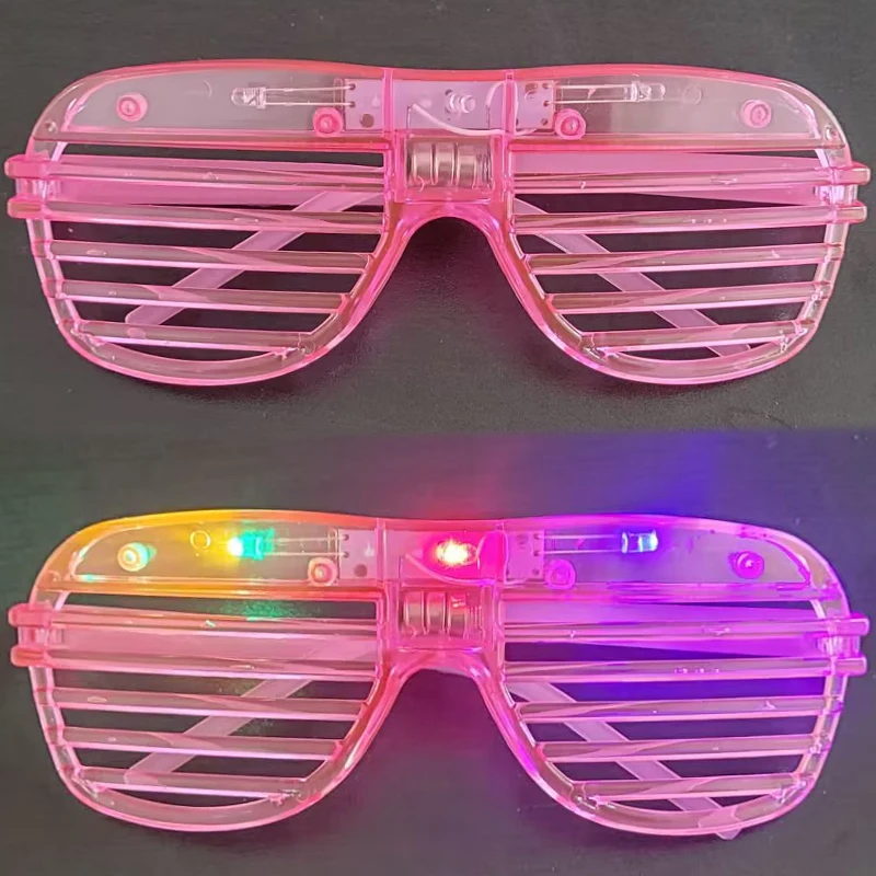 Max Fun Gafas con luz LED, juguetes de plástico para persianas, anteojos  intermitentes que brillan en la oscuridad, gafas de sol, suministros para