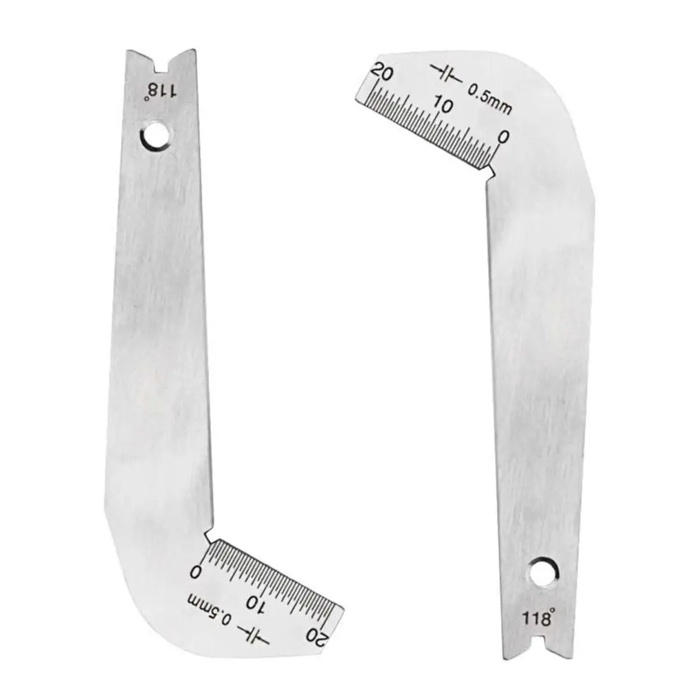 

118 Degree Twist Drill Bits Angle Gage Grinding Center Gauge Sharpening Tools Stainless Steel Corner Front Edge Measuring Tool