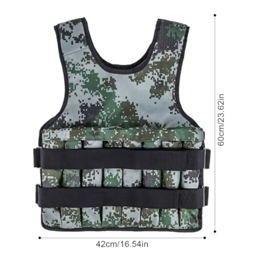 110lb Max Load Weighted Vest with Fastener Tape for Strength Training and Sport Running Adjustable Body Weight Vest for Men and