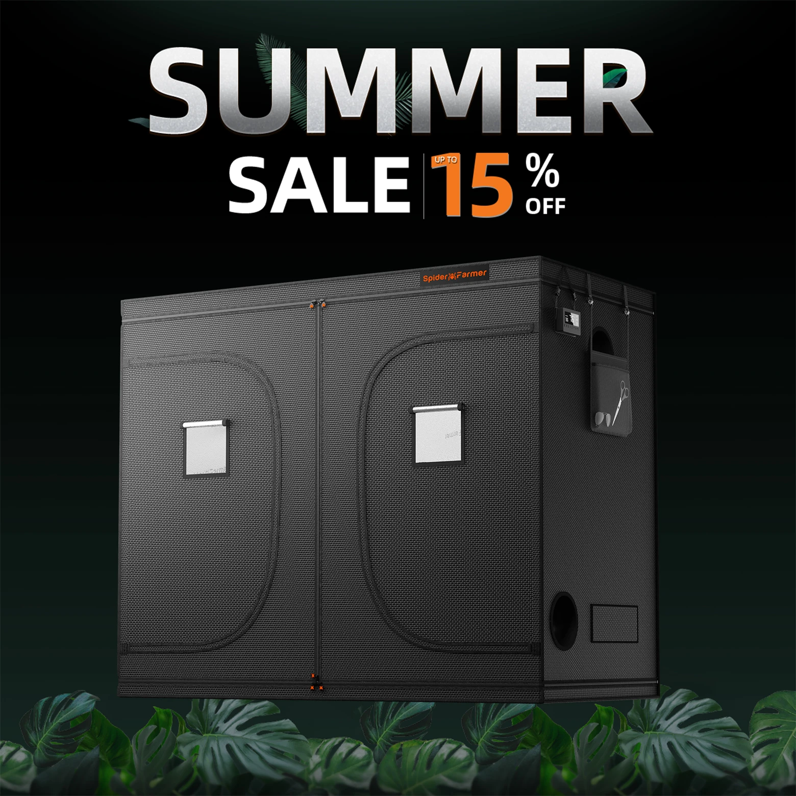 Spider Farmer SF240X120X200CM Grow Tent Reflective Mylar 1680D Oxford Cloth Indoor Hydroponics Home Veg Flower Plants