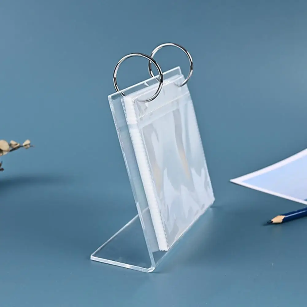 3-6 Inches Desktop Small Photo Album Acrylic Flip-up Mini Photo Book Display Rack 34/68 Pockets Picture Display Stand