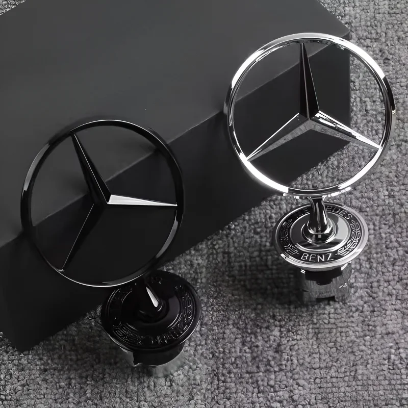 Car Emblem Sticker 3D Metal Blue Chrome Star Bonnet Hood Emblem Badge For Mercedes Benz W205 W203 W204 W210 W211 W212 W213 W214 W220 W221 W222