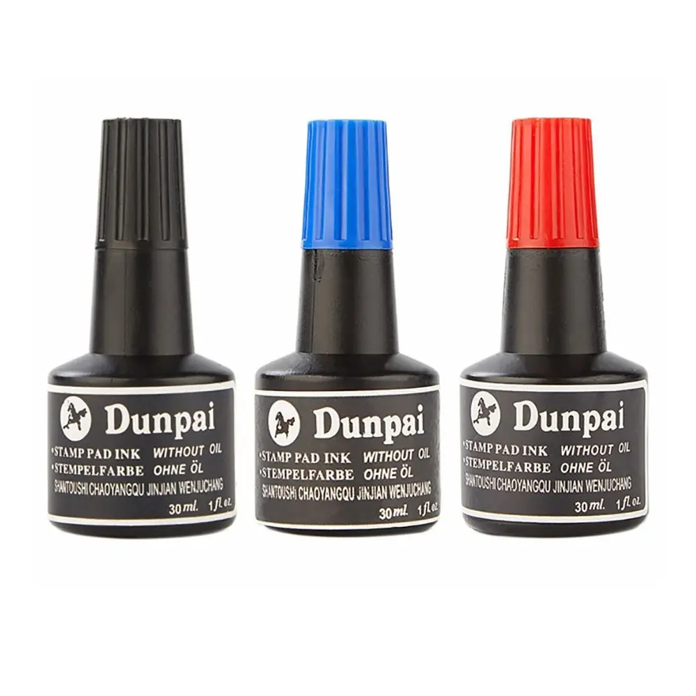 고품질 30ML 스탬프 패드 잉크 레드/블루/블랙 지워지지 않는 마커 펜 잉크 속건성 스탬프 페이스트 잉크