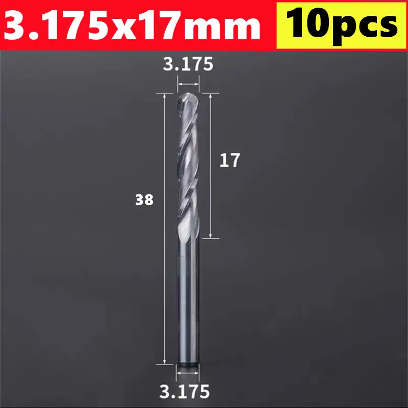 10pcs 2 Flute Ball Nose End Mill 3.175mm (1/8)Shank CNC Router Bit Carbide End Mill Spiral Milling Cutter for Woodworking image 19