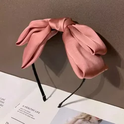 Elegant Vintage Black Bow Headband - Stylish Women's Hair Accessory (Pink)