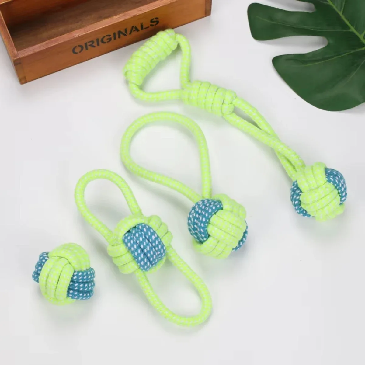 Interactive Cotton Rope Dog Toy - Durable Chew Ball and Toothbrush