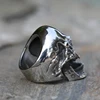 High Polished Vampire Skull Rings Stainless Steel Skull Mens Biker Rocker Ring Boy Heavy Metal Gothic Punk Jewelry Size 7-15 4