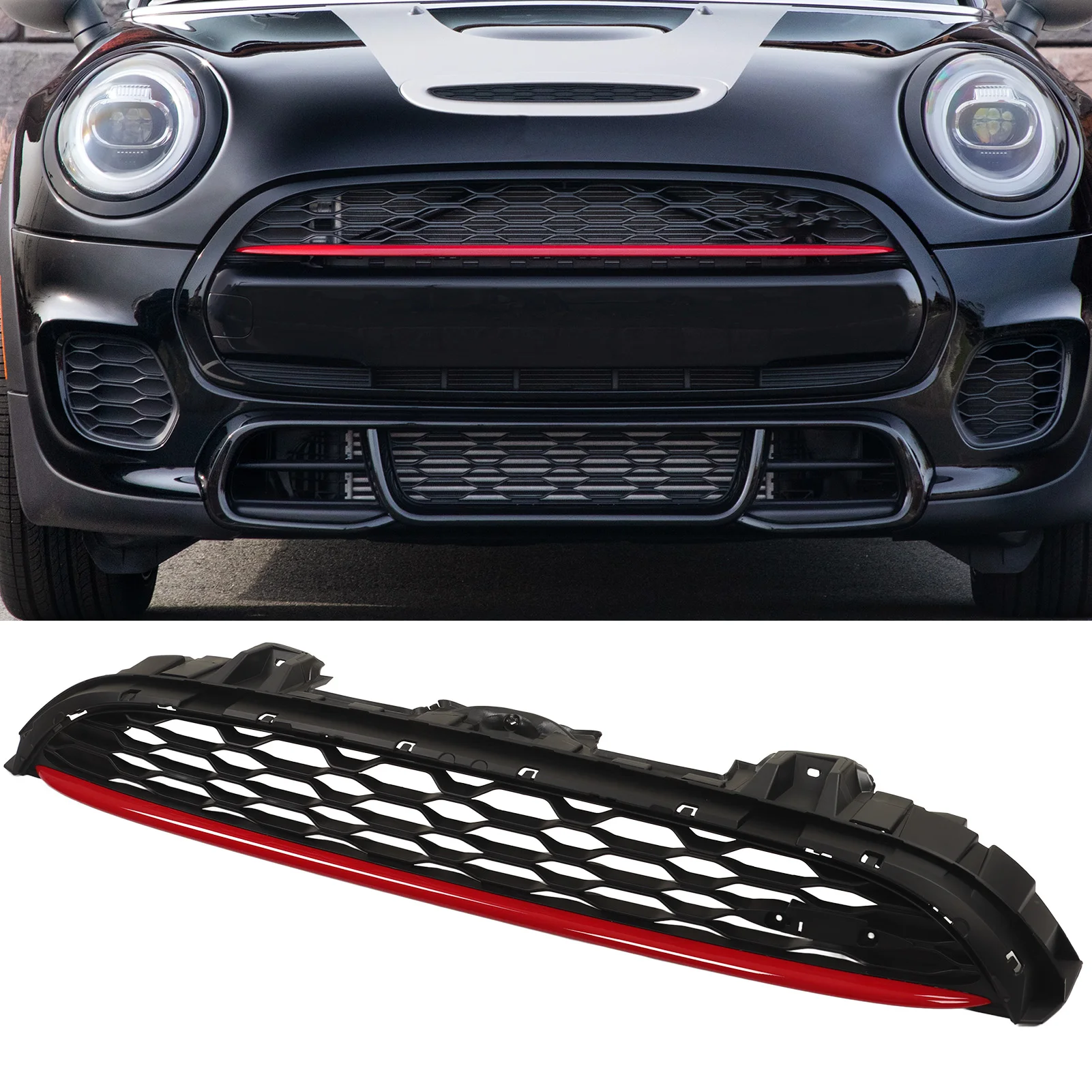 Front stoßstangen gitter glänzend schwarz Kühlergrill umrandung  verkleidungen Ersatz für Mini Cooper f55 f56 f57 one s jcw 2015-2019 -  AliExpress