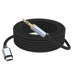Premium USB - C to 3.5mm HiFi Stereo Audio Adapter - Braided Sound Cable for Headphones & Speakers (Black)