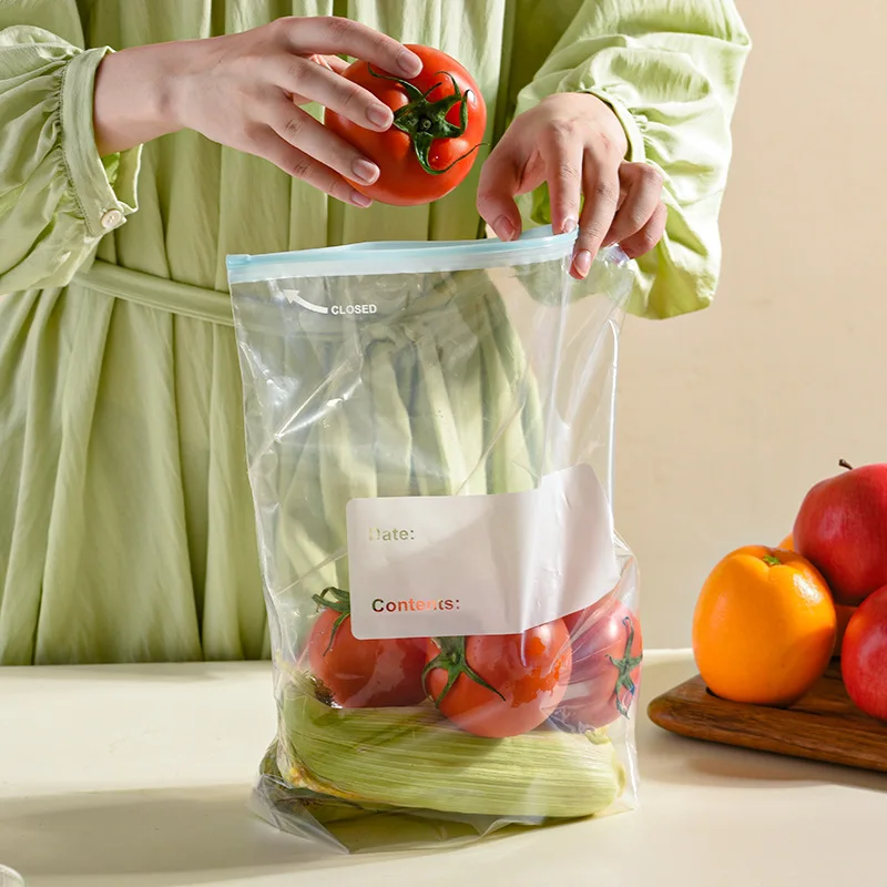 Reusable Zip Lock Bag 10 PCS Plastic Container Travel Transparent Leakproof Containers Fresh Reusable Freezer Camping Kitchen