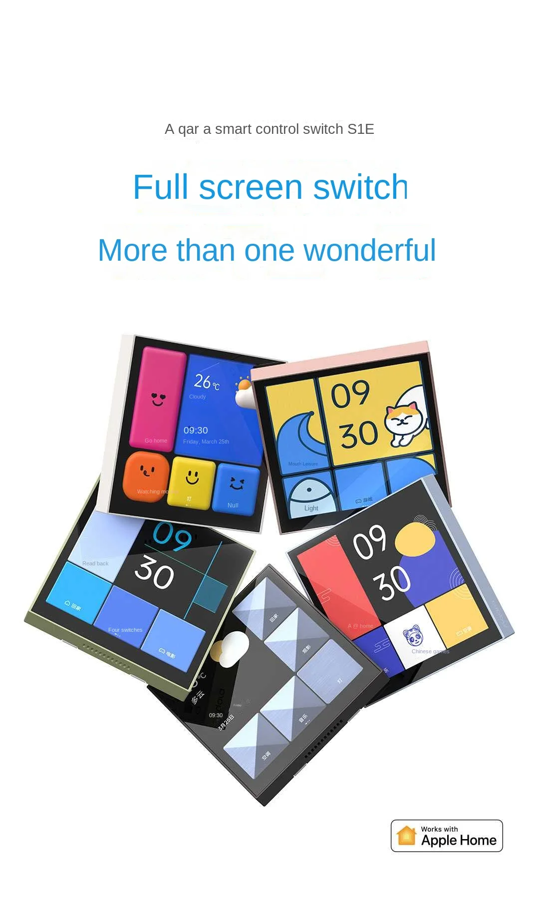 Smart Magic Switch S1E WiFi Touch Control 4" Full LED Timer Calendar Power Stati