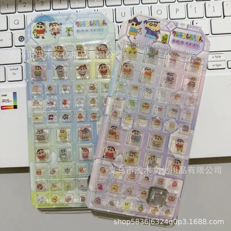 40pcs 일본어 크레용 신 스퀘어 솔리드 3d 릴리프 스티커 버튼 스티커 Diy 휴대 전화 케이스 장식 핸드북 스티커 선물