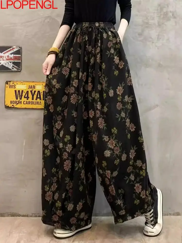 ASAYA3865: Elegant Wide-Leg Pants with Floral Prints 🌿 main image 1