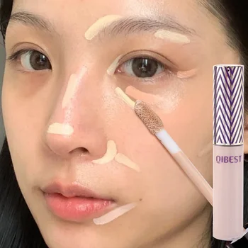 Heallor Full Coverage Spots Liquid Concealer Cream Waterproof Cover Acne Marks Dark Circles Contour Foundation Brighten Facial M - Thumbnail 3