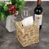 1pc Hand-woven Straw Tissue Box Water Gourd Napkin Cover for Bathroom Kitchen Openwork Household Toilet Sundries Square Storages 4